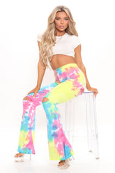 Stay Vibin' Tie Dye Flare Jeans - Multi Color Ins Street
