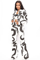 Act Natural Flare Jeans - Black/White Ins Street