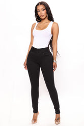 Sneak A Peek Booty Lifting Skinny Jeans - Black Ins Street