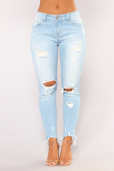 Something About You Ankle Jeans - Light Blue Wash Ins Street