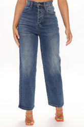 What A Girl Wants Straight Leg Jeans - Dark Wash Ins Street