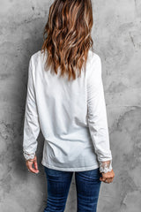 Lace Trim Long Sleeve Henley Ins Street