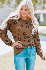 Leopard V-Neck Side Slit High-Low Top Ins Street