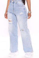 Total Masterpiece Ripped Cargo Carpenter Jeans - Medium Blue Wash Ins Street
