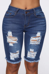 Against All Odds Bermuda Shorts - Medium Blue Wash Ins Street