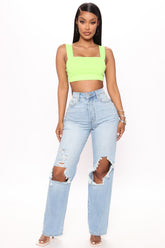 Rowdy Ripped Straight Leg Jeans - Light Wash Ins Street