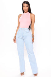 High Road Straight Leg Dad Jeans - Light Blue Wash Ins Street