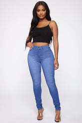 Emma Super Stretch High Rise Skinny Jean - Blue Ins Street