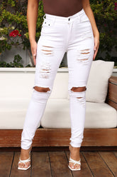 Say Yes To Distress Jeans - White Ins Street