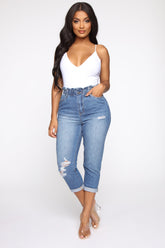 Brielle High Rise Jeans - Medium Blue Wash Ins Street