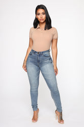 Some Type Of Way High Rise Jeans - Medium Blue Wash Ins Street