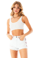 TITANIA RHINESTONE STAR PATCH DENIM SHORTS CARMAR