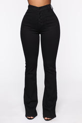 Katt Flare Button Jeans - Black Ins Street