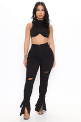 Tied To Let Ya Know Ripped Jeans - Black Ins Street