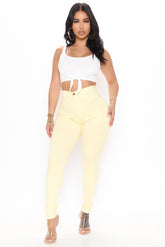 Classic High Waist Skinny Jeans - Yellow Ins Street