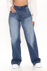 Abbot Kinney Wide Leg Skater Jeans - Dark Wash Ins Street