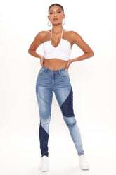 Tall Stay In Line Mid Rise Skinny Jeans - Medium Blue Wash Ins Street