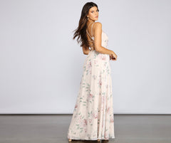 Corinna Formal Floral Chiffon Wrap Dress Ins Street