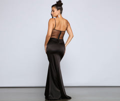 Larissa Formal Heat Stone Satin Dress Ins Street