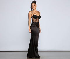 Larissa Formal Heat Stone Satin Dress Ins Street