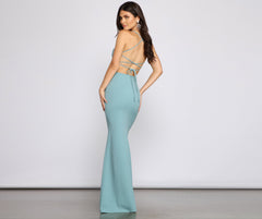 Claudette Formal Lace-Up Mermaid Dress Ins Street