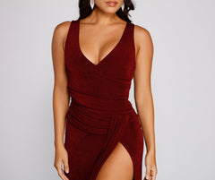 Serena Formal High Slit Lurex Dress Ins Street