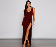 Serena Formal High Slit Lurex Dress Ins Street