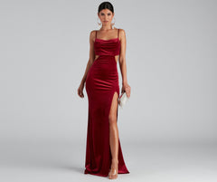 Lara Glitter Velvet Mermaid Dress Ins Street