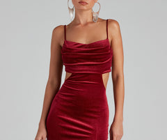 Lara Glitter Velvet Mermaid Dress Ins Street