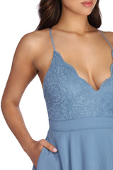 Lace Stunner Layered Skater Dress Ins Street