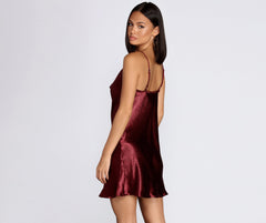 Cowl Neck Satin Mini Dress Ins Street