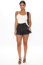 Pinch Me High Waisted Denim Shorts - Black Ins Street