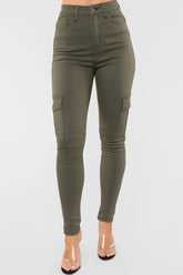 Let's Go All The Way Cargo Jeans - Olive Ins Street