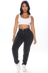 Very Special High Rise Mom Jeans - Black Ins Street