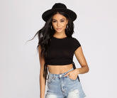 Side To Side Ribbed Knit Crop Top Ins Street