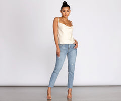 Simple Sleek Satin Top Ins Street