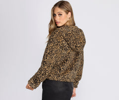 Sherpa Leopard Bomber Jacket Ins Street