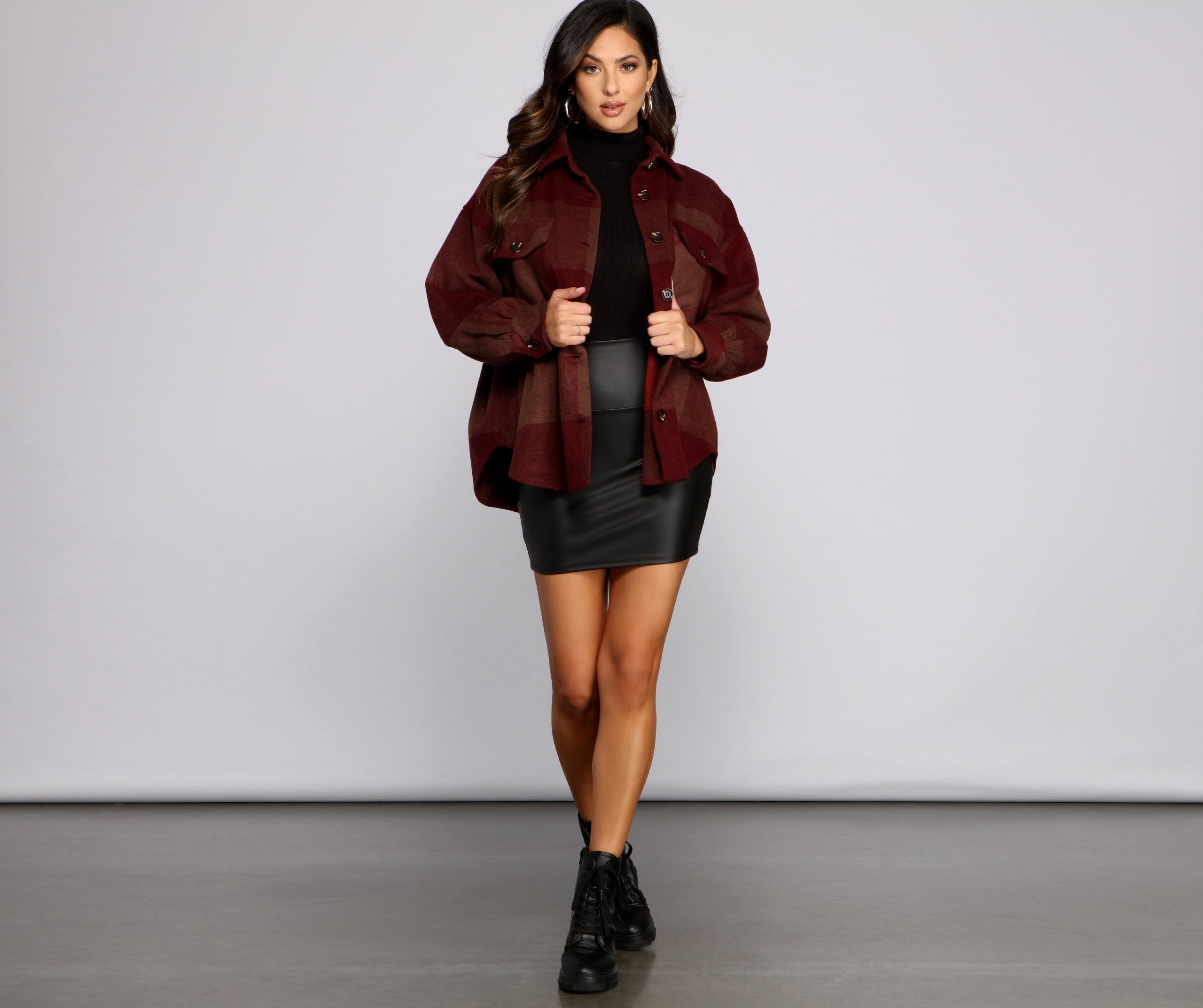 Cozy Vibes Plaid Flannel Shacket Ins Street