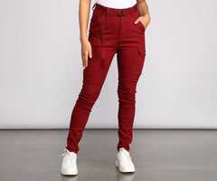 High Waist Belted Cargo Pants insstreet