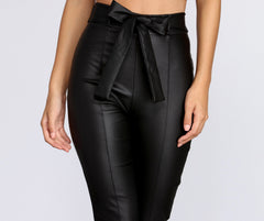 High Waist Faux Leather Skinny Pants insstreet