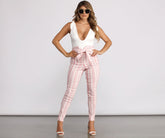 High Waist Double Striped Skinny Dress Pants insstreet