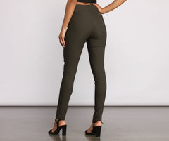 High Waist Basic Skinny Trouser Pants insstreet