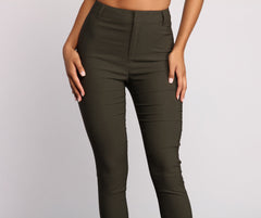 High Waist Basic Skinny Trouser Pants insstreet