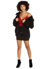 Laced In Faux Suede Mini Skirt Ins Street