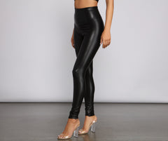 High Waist Faux Leather Leggings insstreet