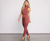 Sleek and Stylish Tie Waist Catsuit Ins Street
