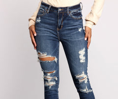 High Rise Destructed Skinny Jeans insstreet