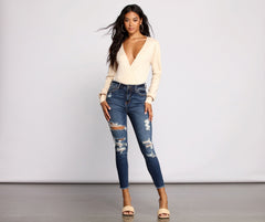High Rise Destructed Skinny Jeans insstreet