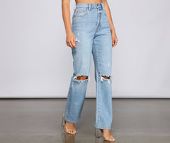 High Rise Distressed Boyfriend Jeans insstreet