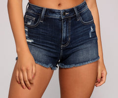 High-Rise Chic Cutoff Denim Shorts insstreet